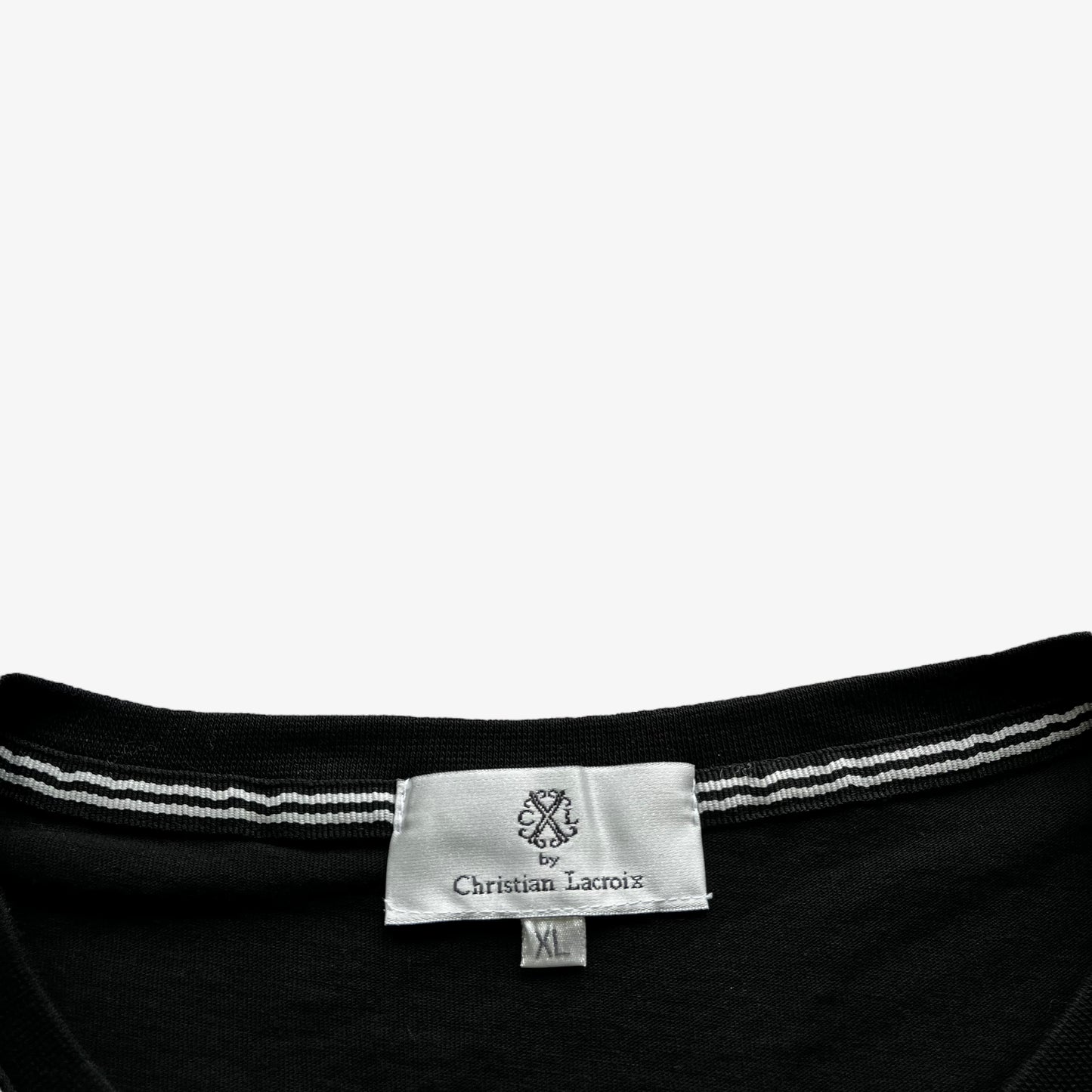 Mens Christian Lacroix CXL Colourful Spell Out Black T-Shirt Label - Casspios Dream