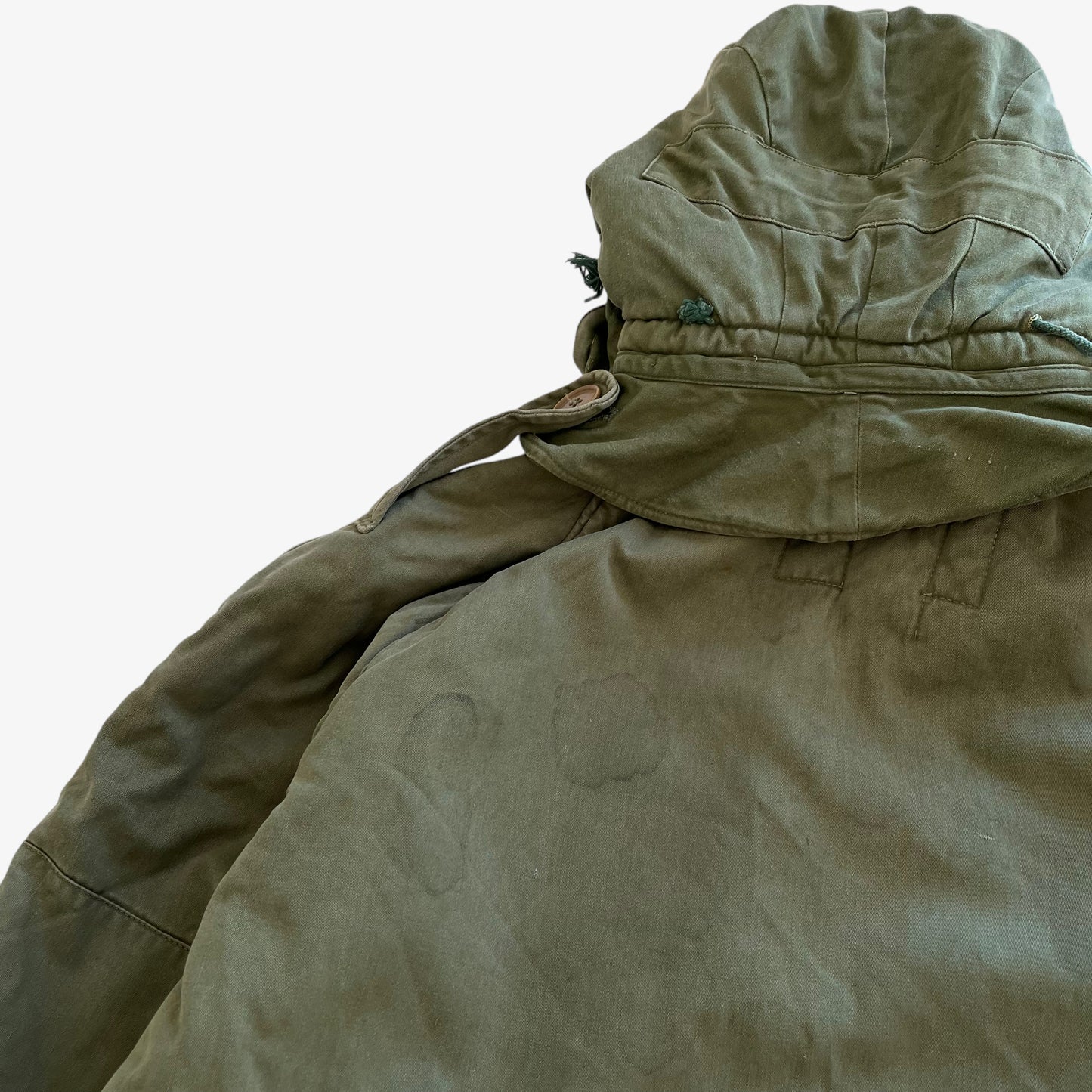 Vintage 50s Mens Windsmoor 1954 British Military Green Parka Coat With Rim Wire Detachable Hood Wear - Casspios Dream