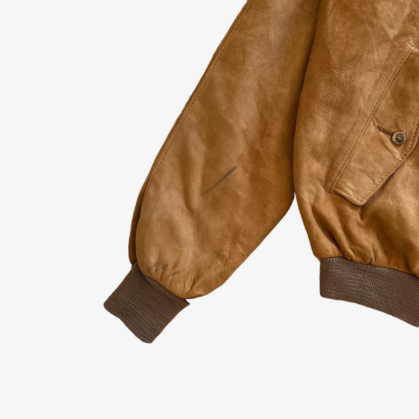 Vintage 70s Mens Henri Savard Pour Homme Grodins Brown Leather Driving Jacket Sleeve - Casspios Dream
