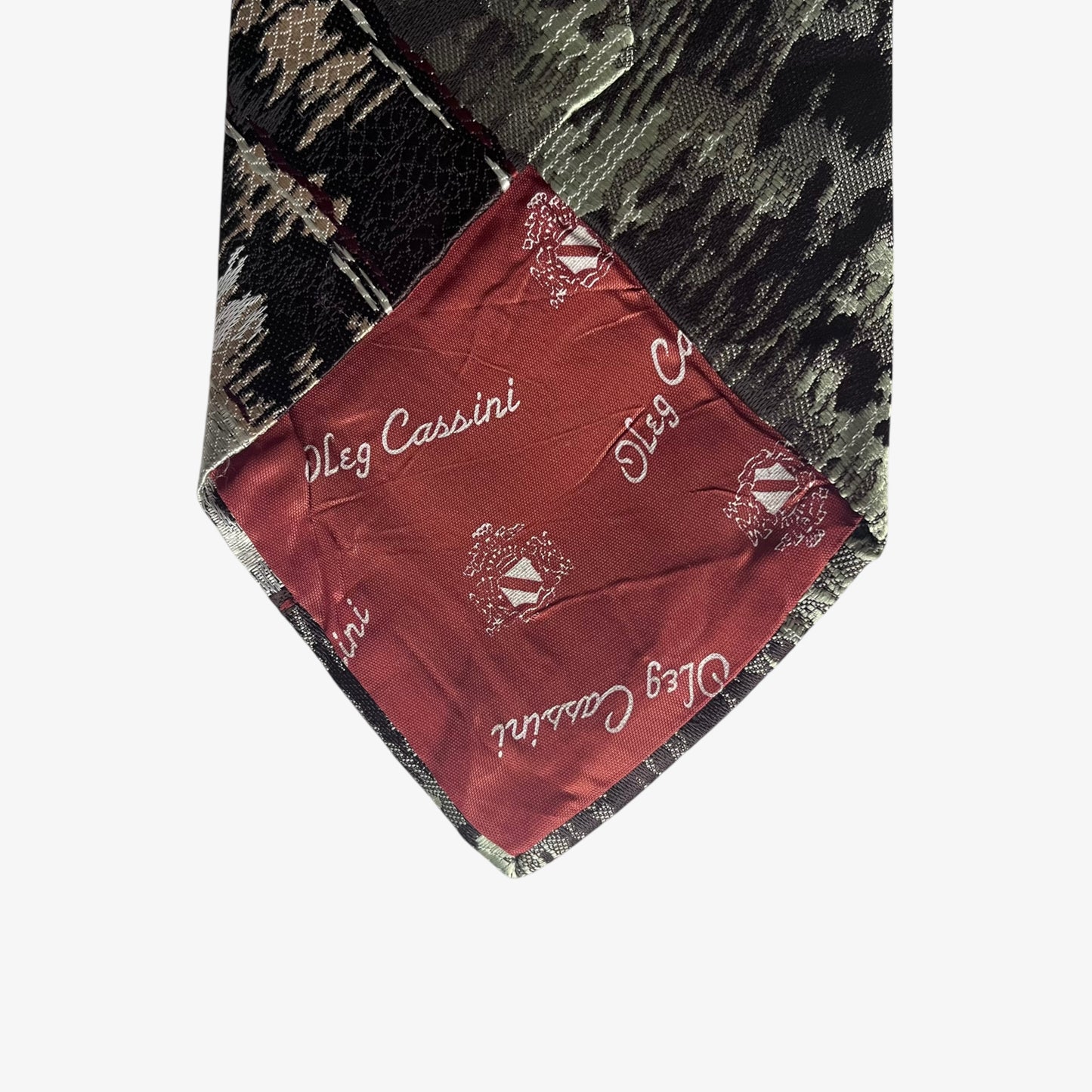 Vintage 70s Oleg Cassini Hughes And Hatcher Abstract Striped Polyester Tie Back - Casspios Dream