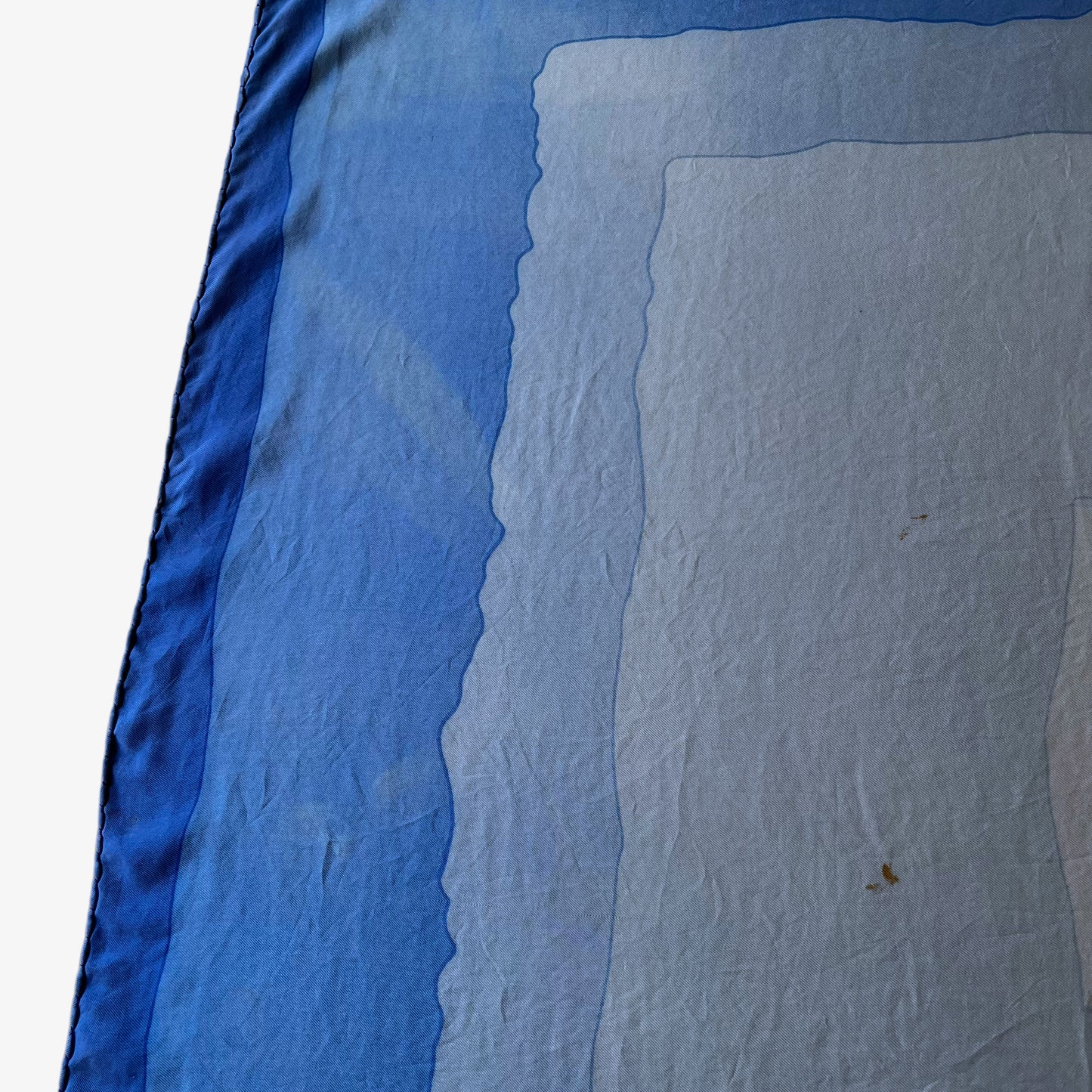 Vintage 80s Christian Dior Abstract Square Blue Print Silk Scarf Wear - Casspios Dream