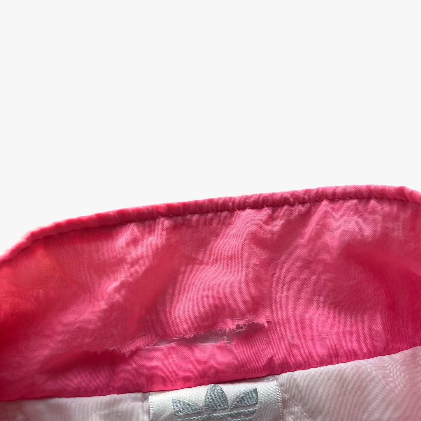 Vintage 80s Mens Adidas Faded Pink Abstract Print Track Jacket With Back Embroidered Spell Out Wear - Casspios Dream