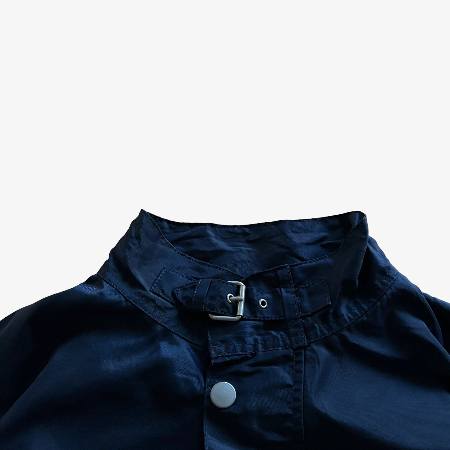 Vintage 80s Mens Belstaff Tourmaster 500 Navy Utility Biker Jacket Collar - Casspios Dream