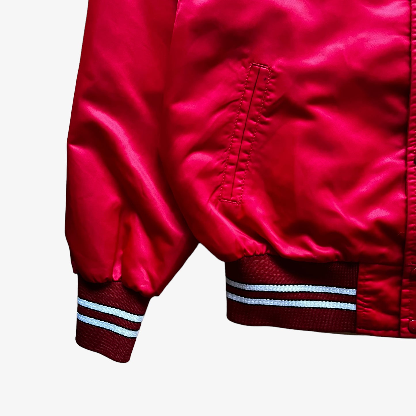 Vintage 80s Mens CO-OP Farm Power Promotional Red Jacket Sleeve - Casspios Dream