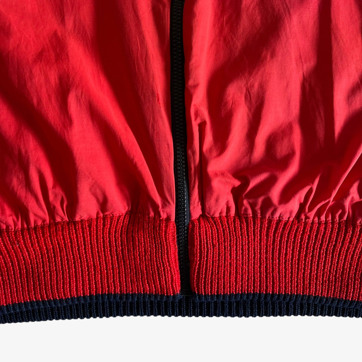 Vintage 80s Mens Fila Reversible Navy Knitted Utility Jacket Hem - Casspios Dream