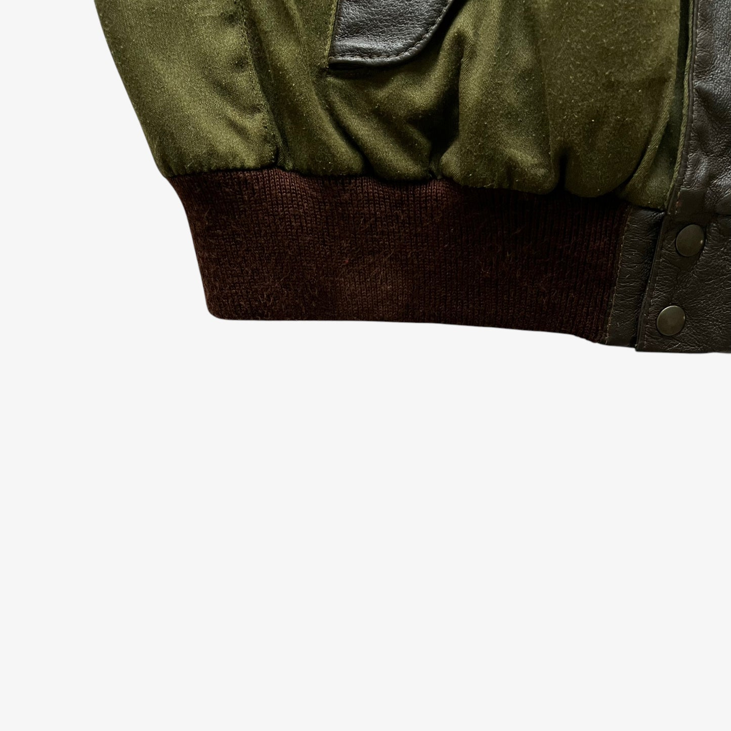 Vintage 80s Mens Yugoslav Military Khaki Combat Gilet With Brown Leather Trim Hem - Casspios Dream