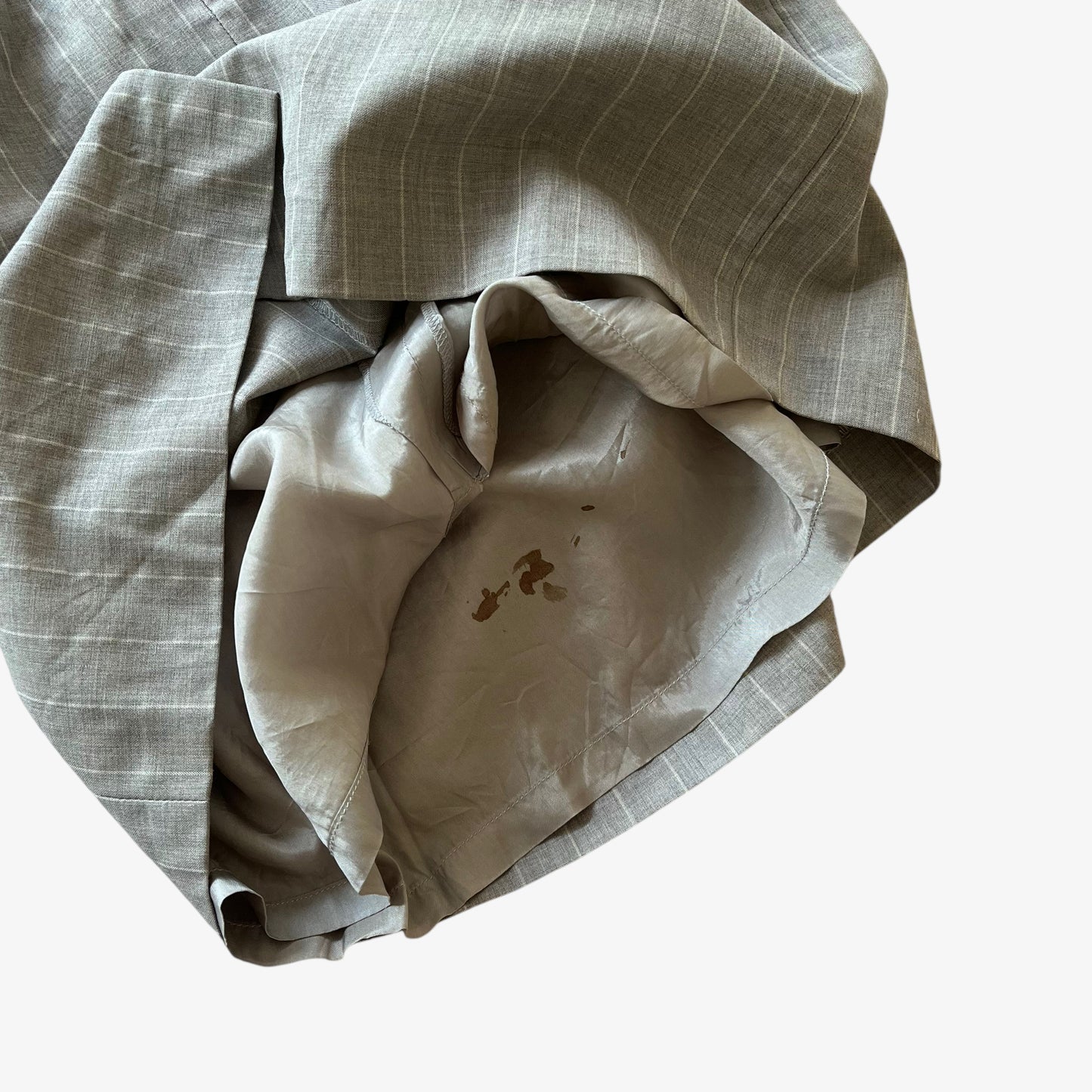 Vintage 80s Womens Yves Saint Laurent Grey Pinstripe Suit Blazer And Skirt Wear - Casspios Dream