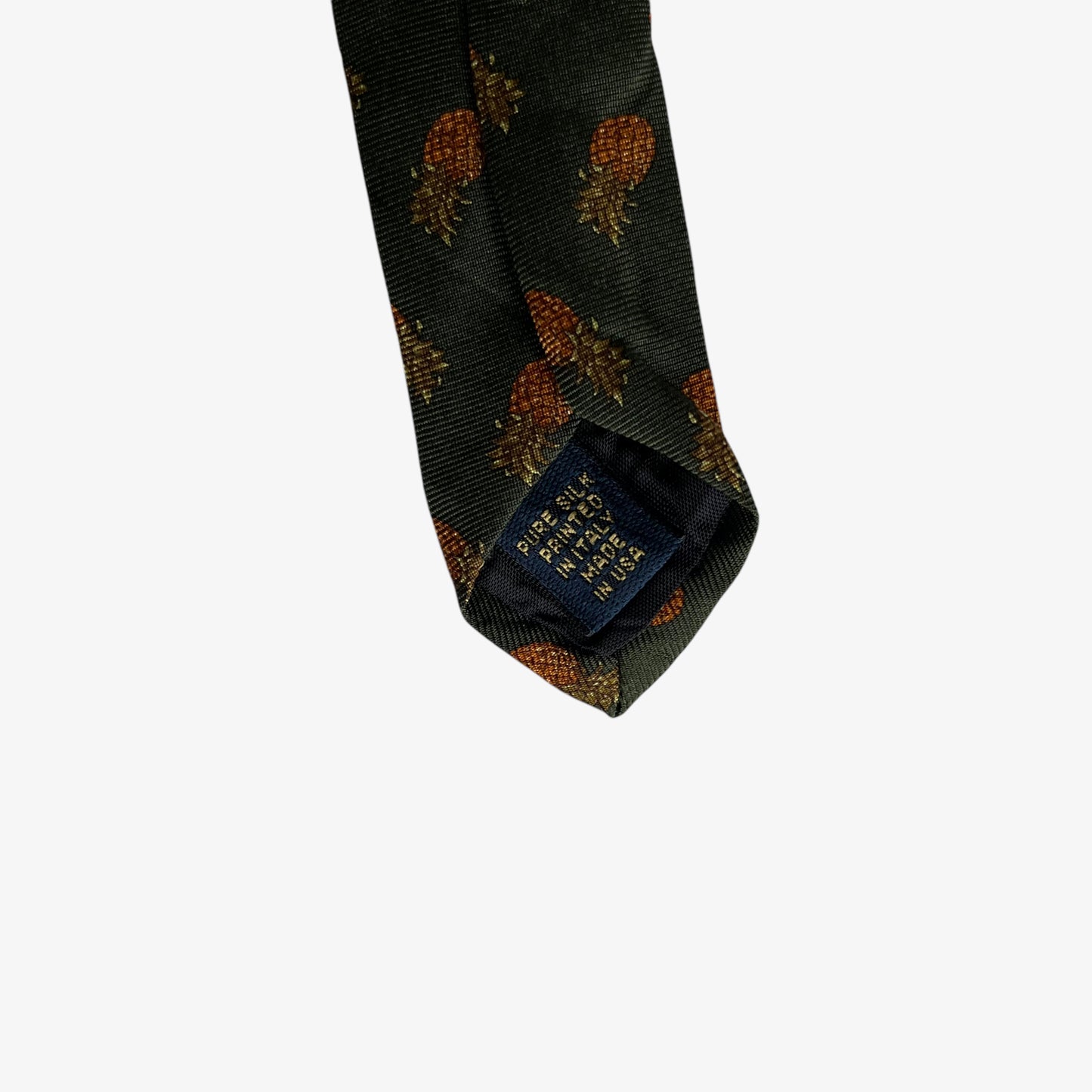 Vintage 90s Brooks Brothers Makers Geometric Pineapple Print Green Silk Tie Made In USA - Casspios Dream