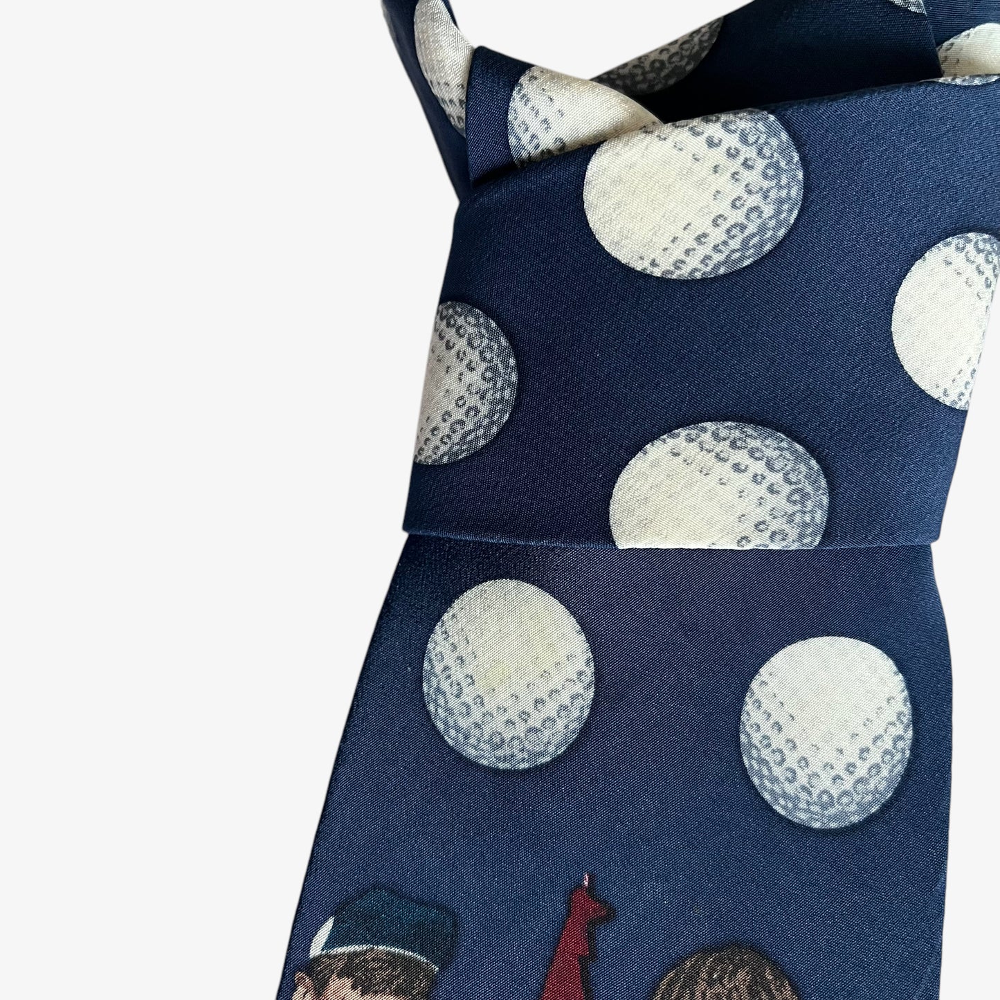 Vintage 90s Brown And Bigelow 1995 Norman Rockwell Golf Print Silk Tie Wear - Casspios Dream