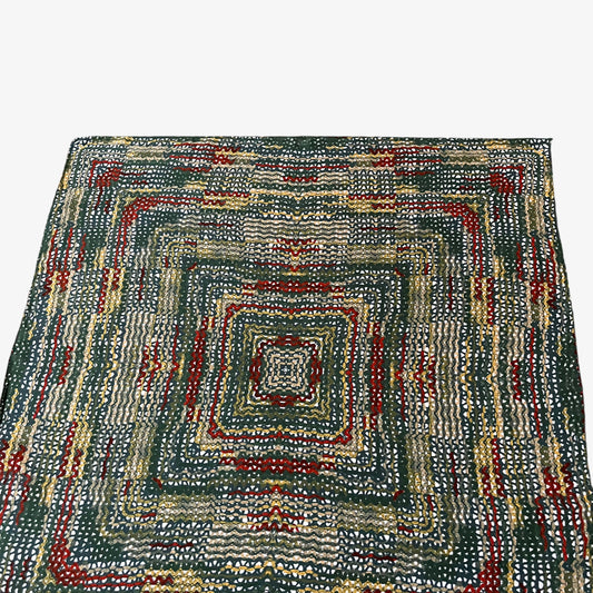 Vintage 90s Colourful Abstract Square Print Polyester Scarf Missoni - Casspios Dream