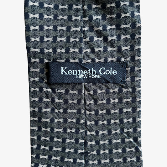 Vintage 90s Kenneth Cole Geometric Abstract Print Silk Tie Label - Casspios Dream