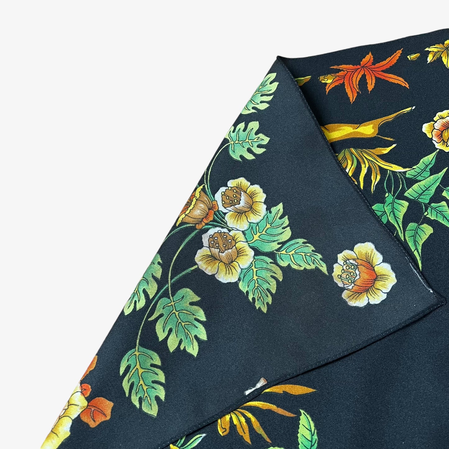 Vintage 90s Leopard And Gazelle Floral Print Cotton Scarf Label - Casspios Dream