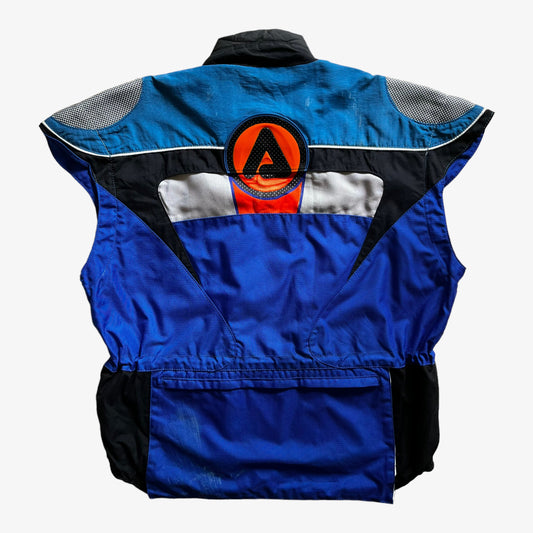Vintage 90s Mens Acerbis Impact 04 Blue Utility Vest Back - Casspios Dream