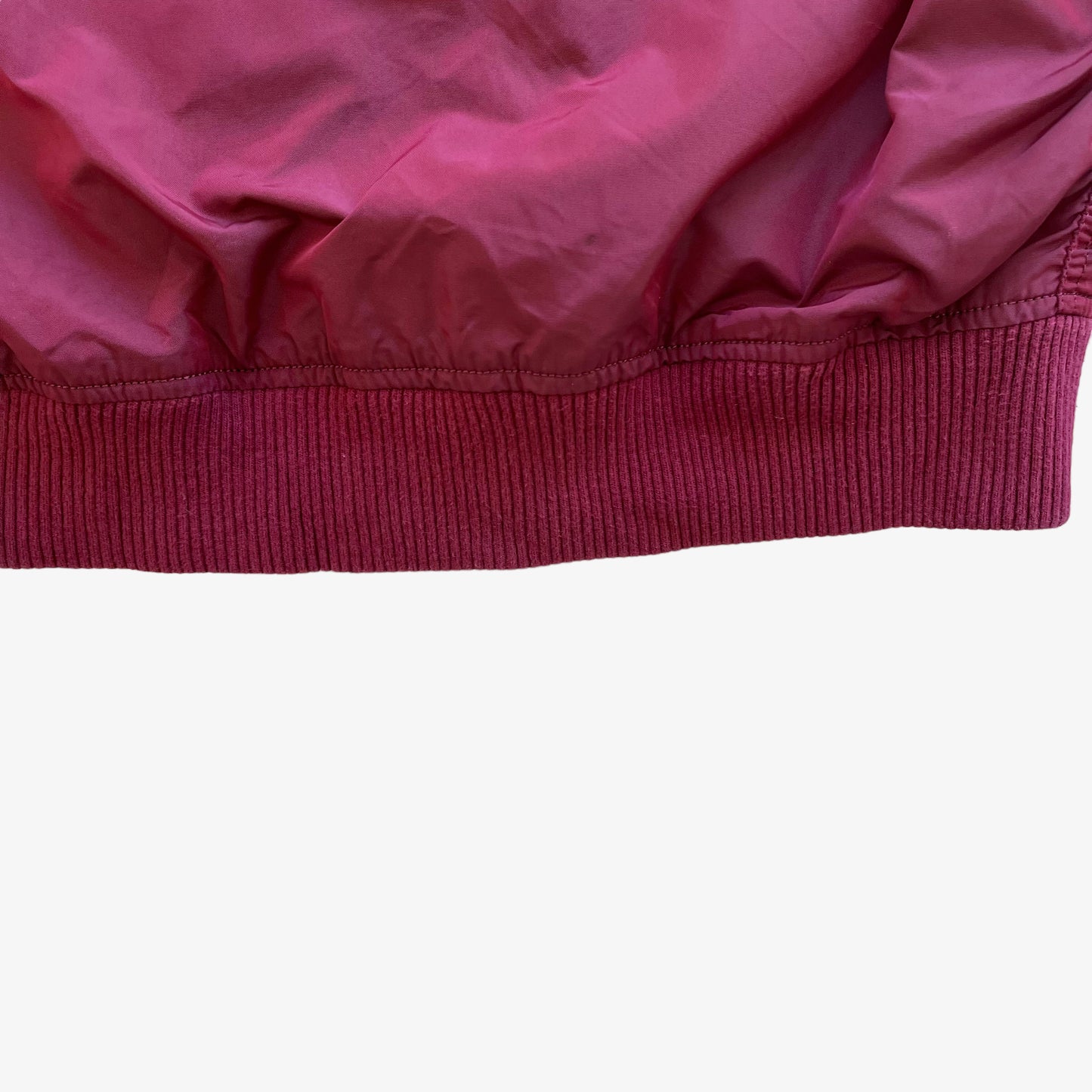 Vintage 90s Mens Alpha Industries Burgundy Bomber Jacket Hem - Casspios Dream
