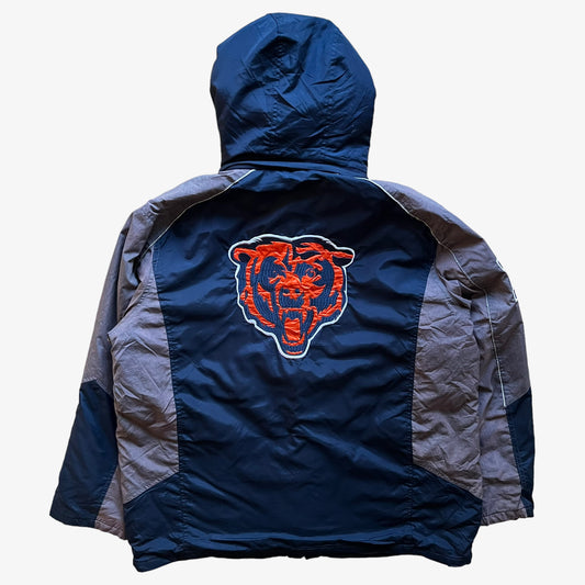 Vintage 90s Mens Chicago Bears NFL Jacket With Back Embroidered Team Badge Back - Casspios Dream