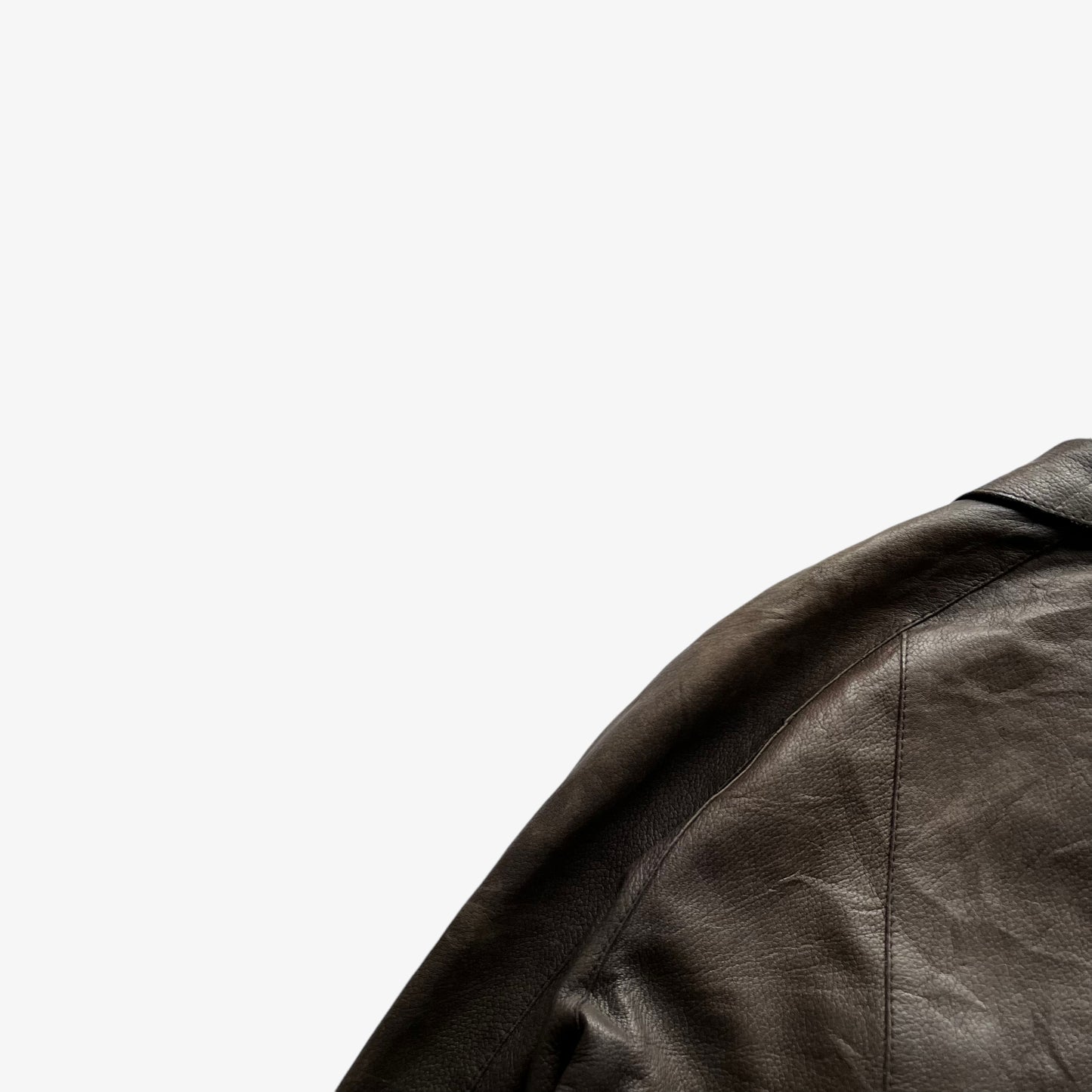 Vintage 90s Mens Dolce And Gabbana Brown Leather Pilot Jacket Shoulder - Casspios Dream