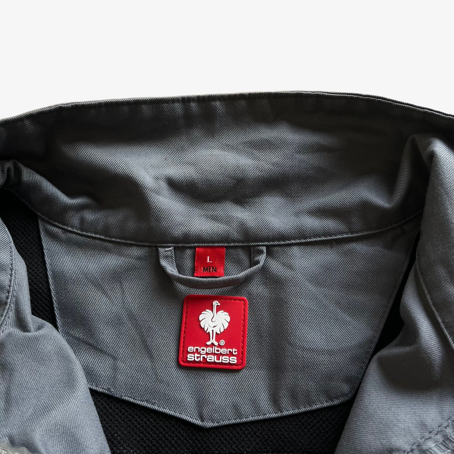 Vintage 90s Mens Engelbert Strauss Wohlrab Grey Workwear Jacket Label - Casspios Dream