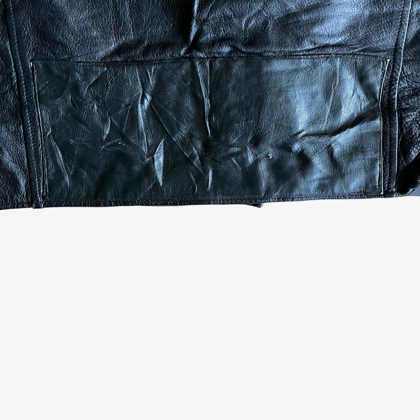 Vintage 90s Mens Harley Davidson Black Leather Biker Vest Hem - Casspios Dream