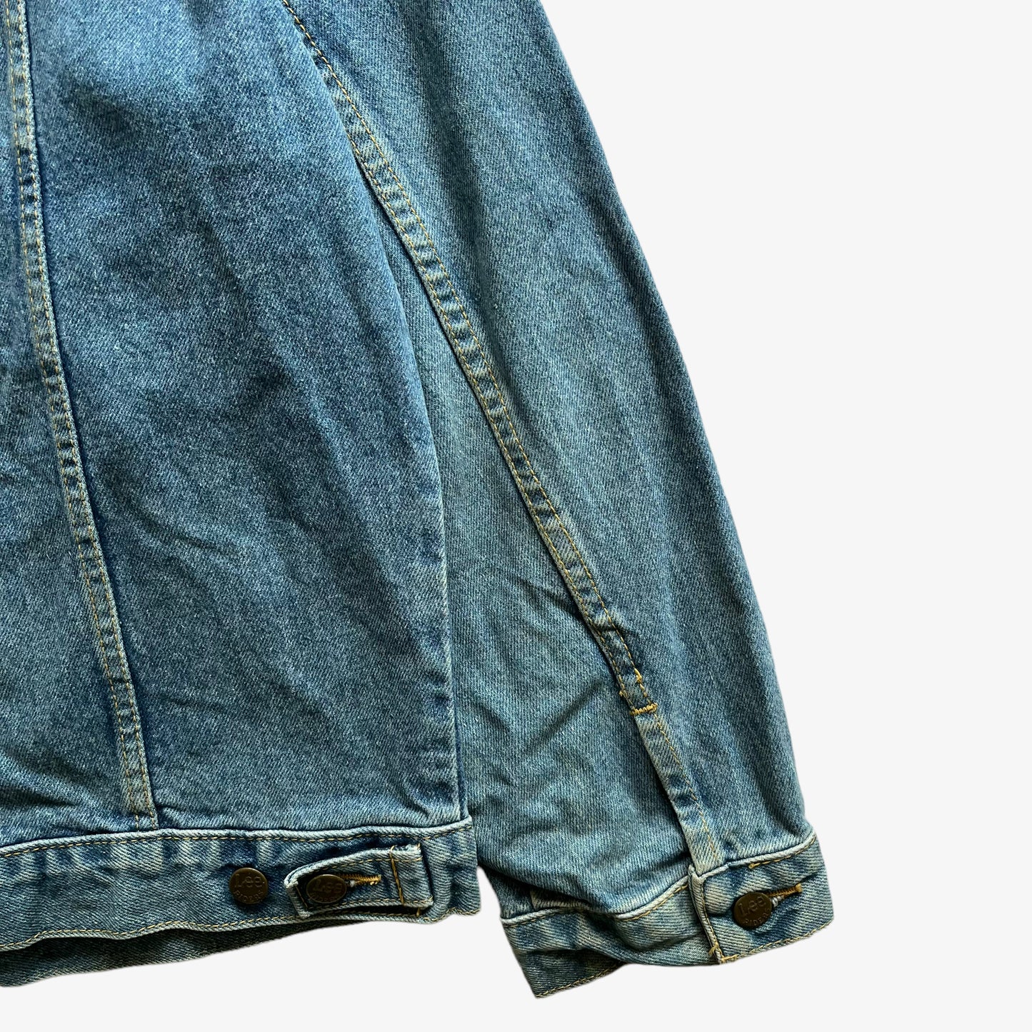 Vintage 90s Mens Lee Sanforized PATD-153436 Denim Jacket Sleeve - Casspios Dream