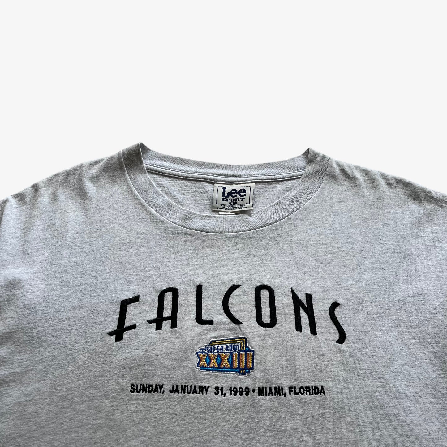 Vintage 90s Mens Lee Sport Atlanta Falcons NFL 1999 Super Bowl Top Spell Out - Casspios Dream