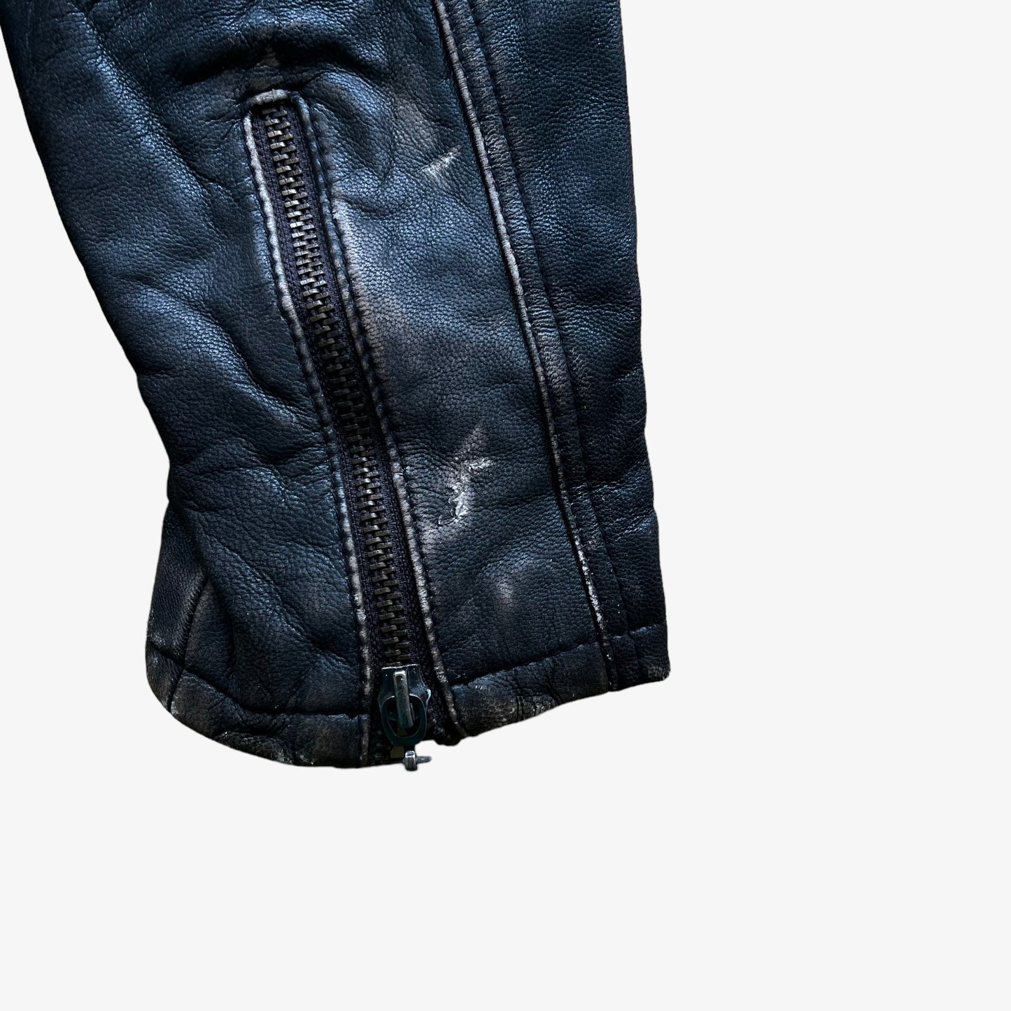 Vintage 90s Mens Livid Leather Biker Jacket Cuff - Casspios Dream