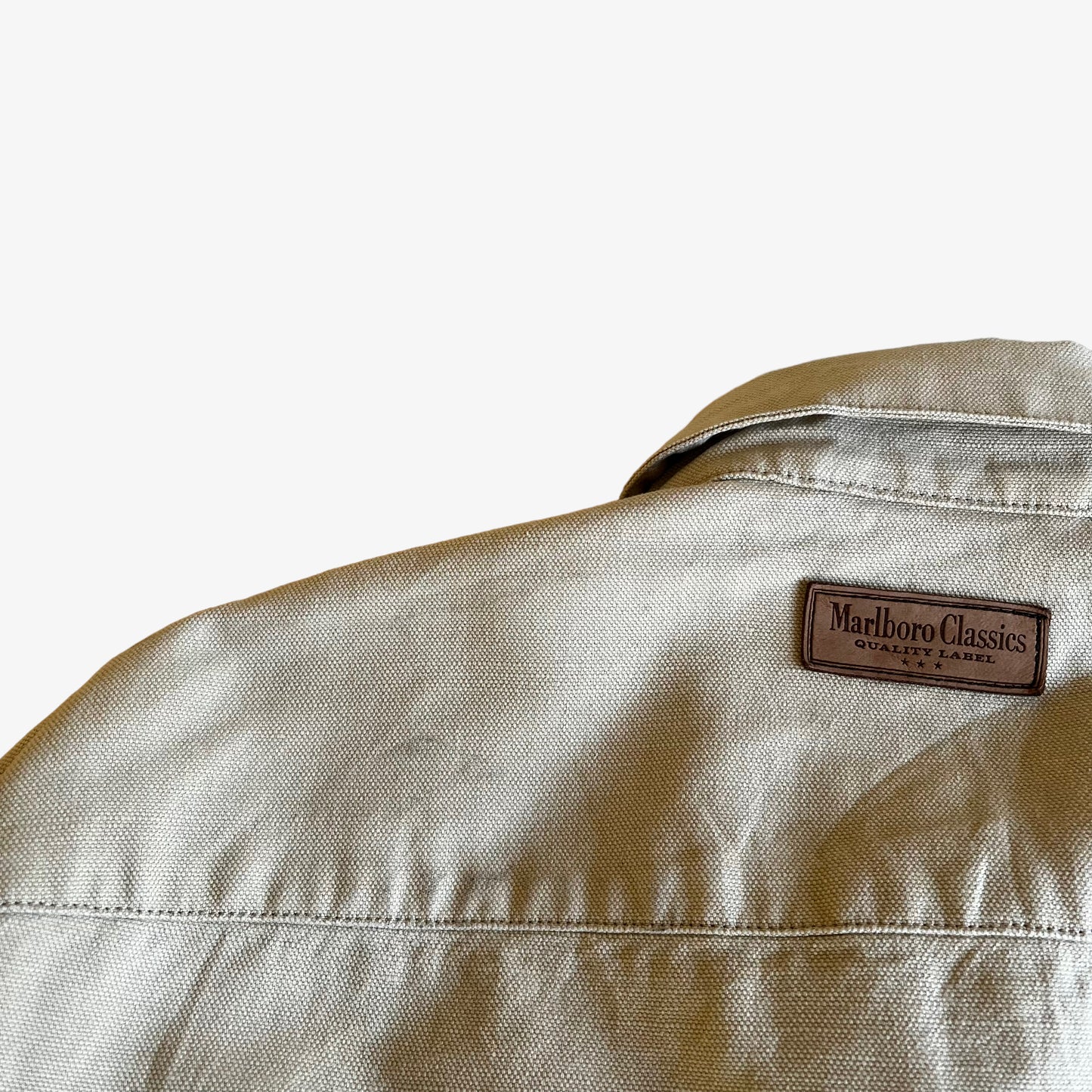 Vintage 90s Mens Marlboro Classics Cream Jacket Wear - Casspios Dream
