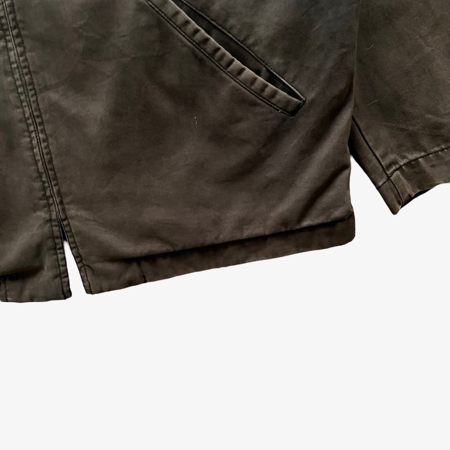 Vintage 90s Mens Marlboro Classics Faded Brown Workwear Jacket With Leather Collar Hem - Casspios Dream
