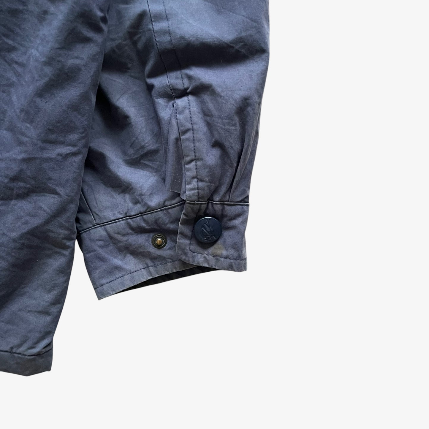 Vintage 90s Mens Nautica Faded Navy Sailing Jacket Cuff Wear - Casspios Dream