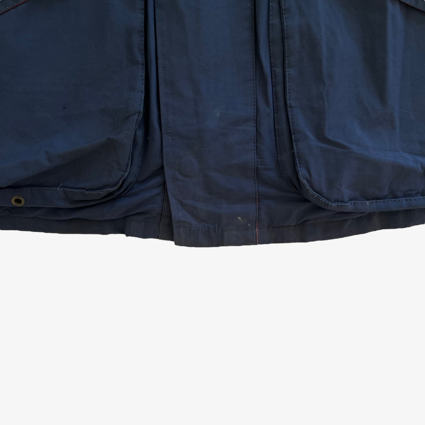 Vintage 90s Mens Nautica Padded Navy Sailing Jacket With Foldable Hood Hem - Casspios Dream