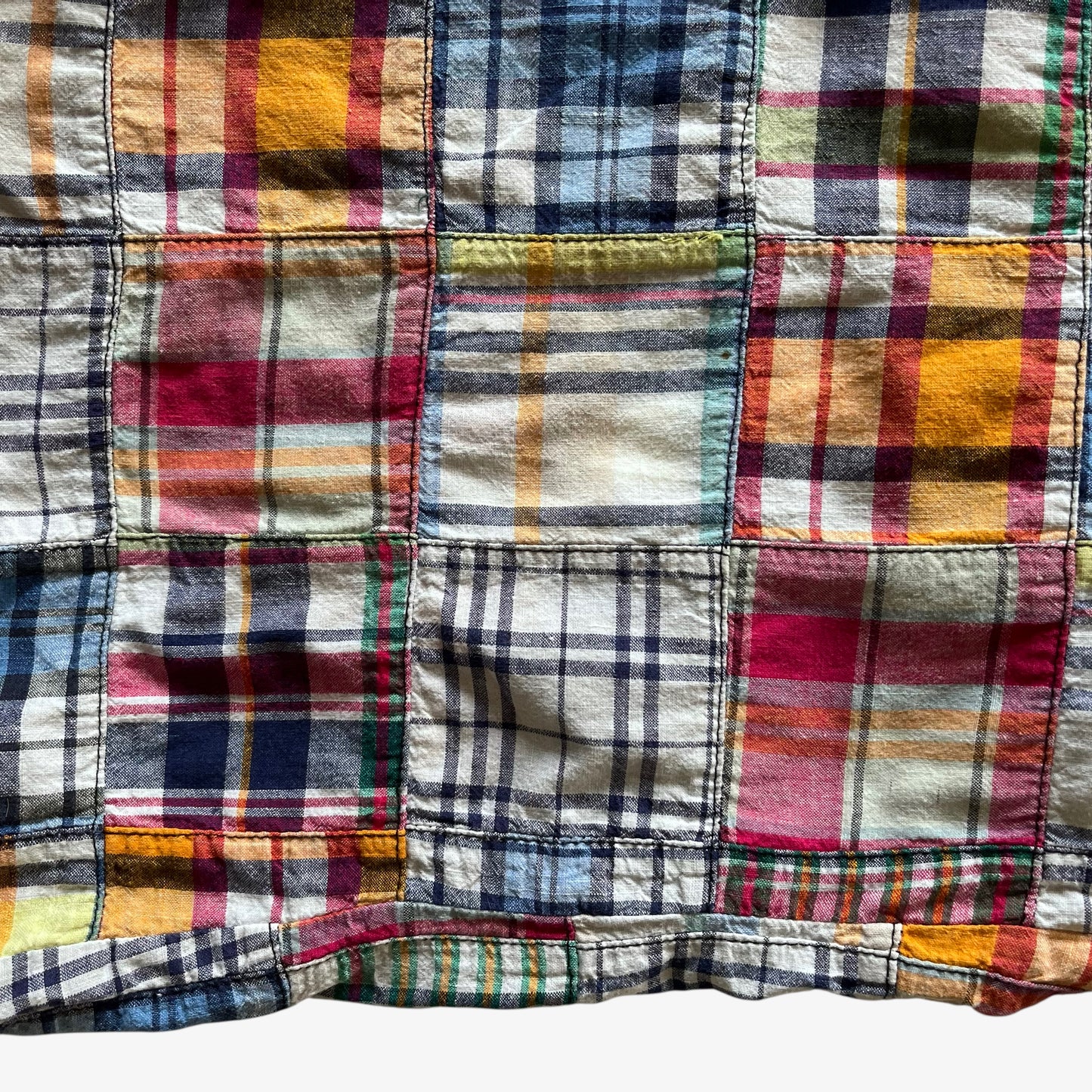 Vintage 90s Mens Polo Ralph Lauren Colourful Patchwork Shirt Hem - Casspios Dream