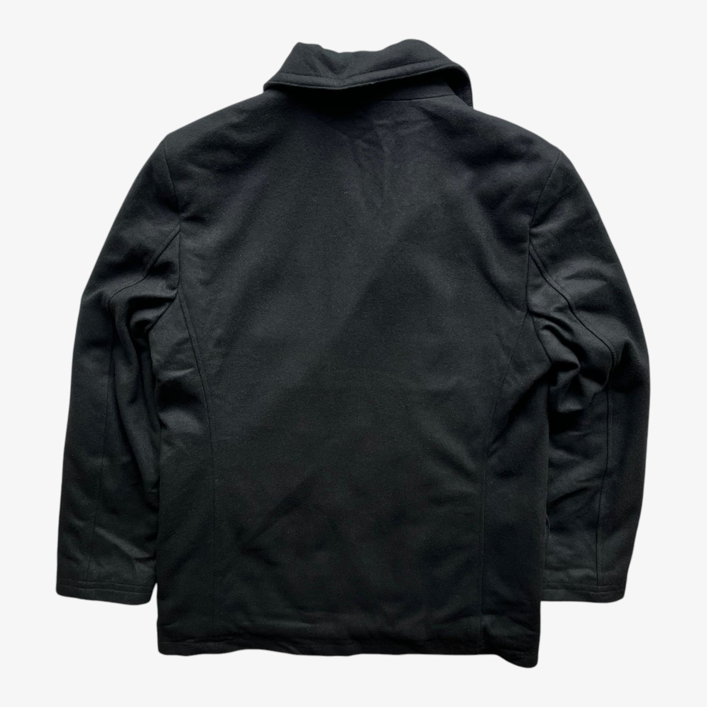 Vintage 90s Mens Ralph Lauren Double Breasted Black Wool Blend Jacket Back - Casspios Dream