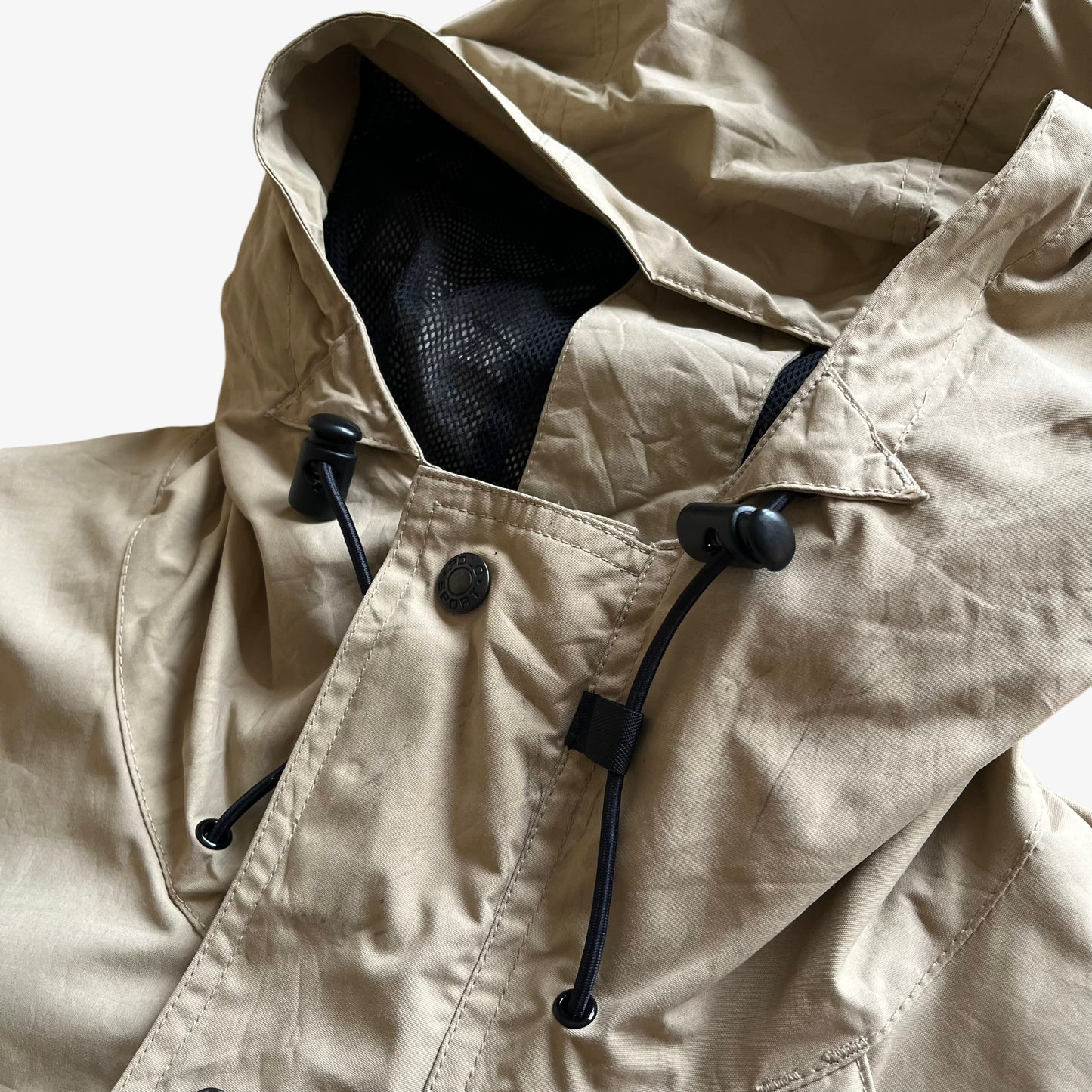 Vintage 90s Mens Ralph Lauren Polo Sport Beige Utility Jacket Hood - Casspios Dream