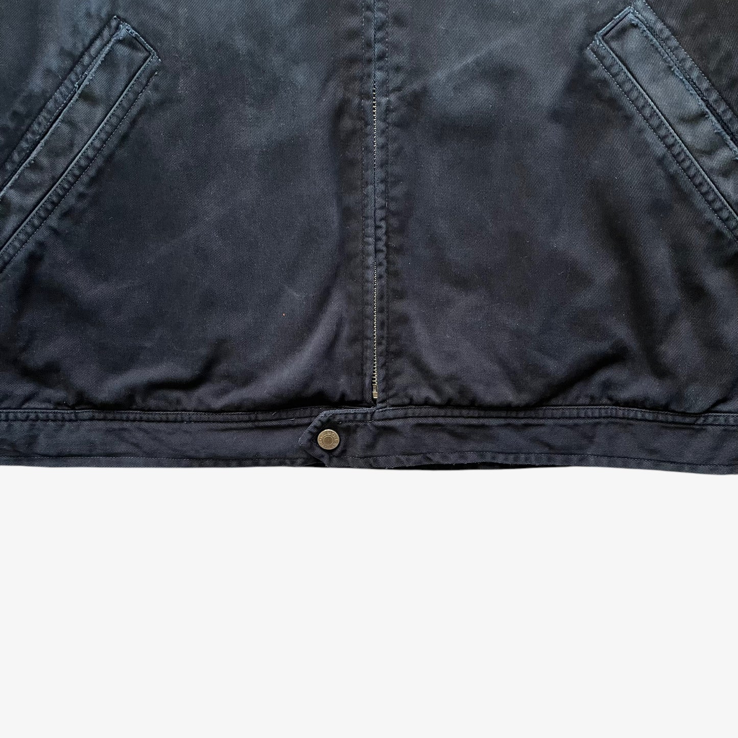 Vintage 90s Mens Ralph Lauren Polo Sport Faded Navy Harrington Jacket Hem - Casspios Dream