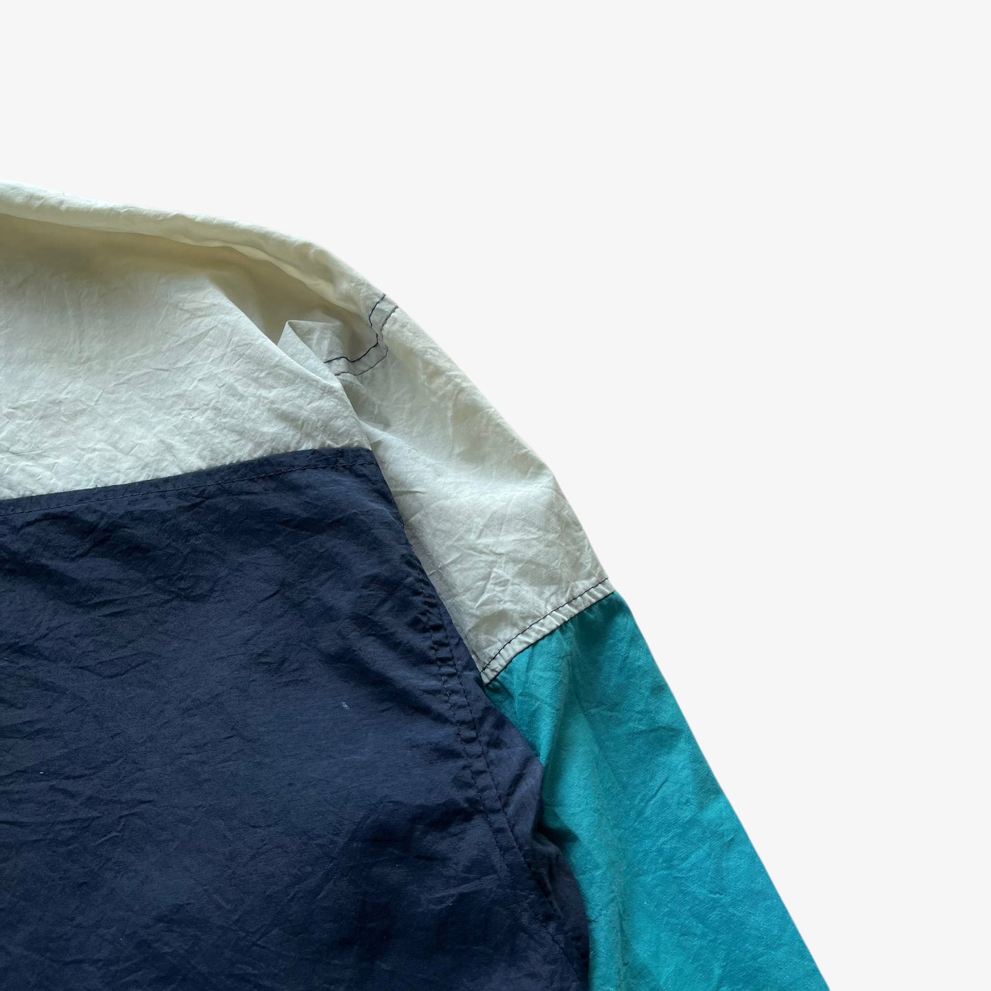Vintage 90s Mens Sergio Tacchini Abstract Print Blue And White Track Jacket Back Wear - Casspios Dream