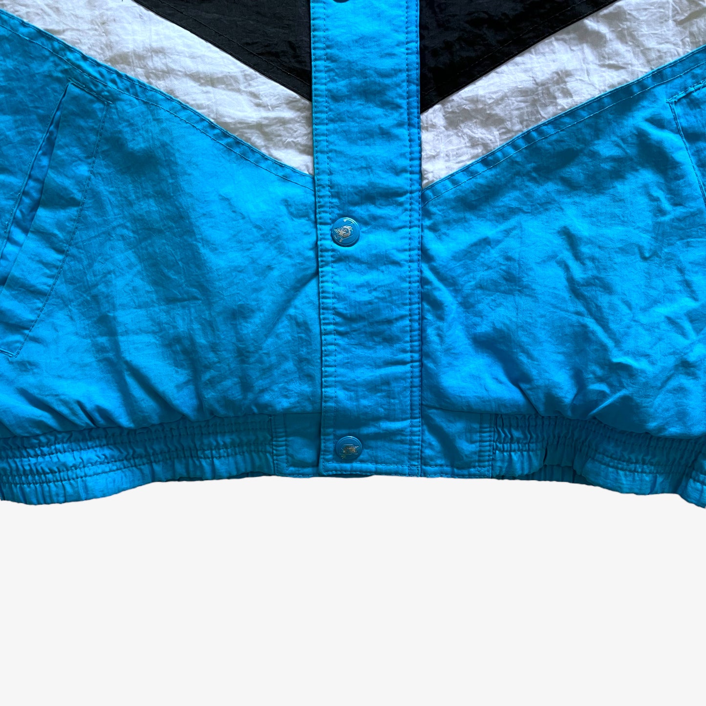 Vintage 90s Mens Starter Pro Line NFL Carolina Panthers Blue Hooded Jacket Button - Casspios Dream