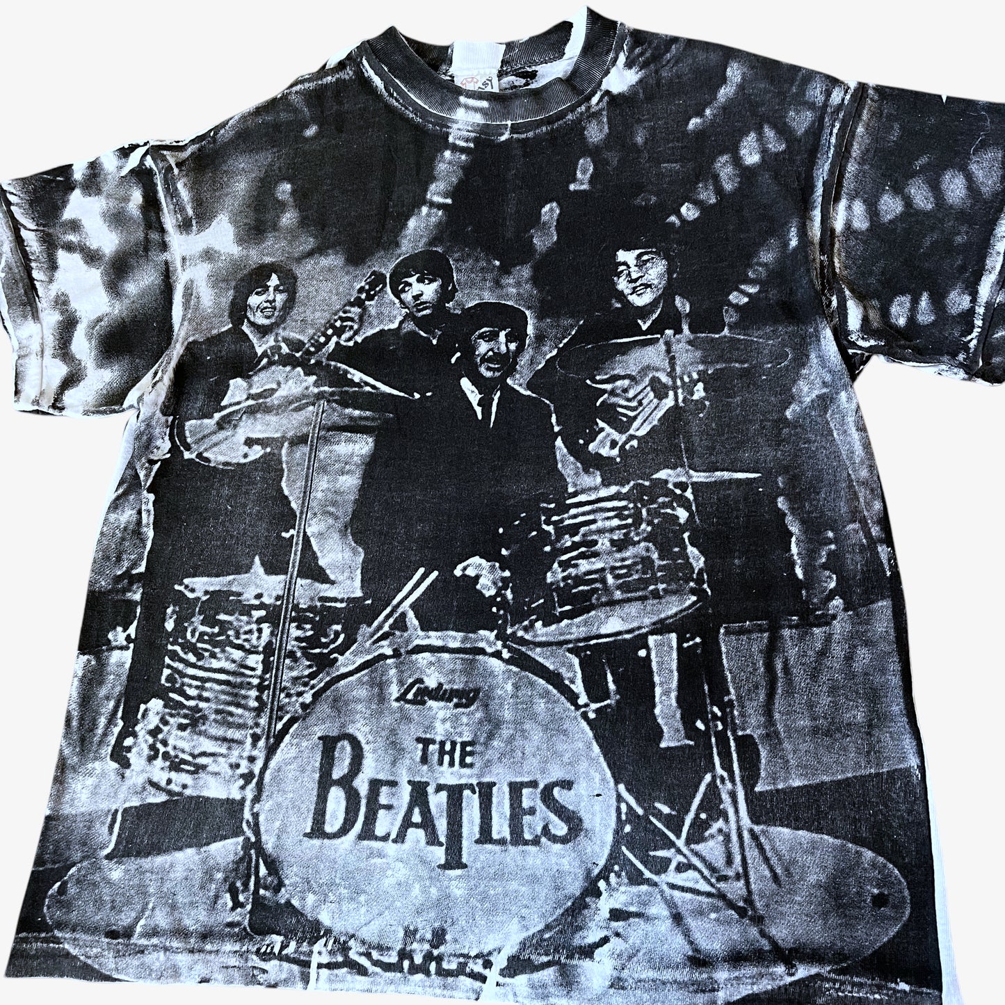 Vintage 90s Mens The Beatles All Over Print Single Stitch T-Shirt Ed Sullivan Show - Casspios Dream