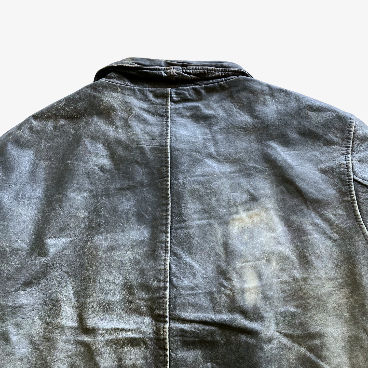 Vintage 90s Mens Traction Royal Airforce Squadron 52 Leather Pilot Jacket Shoulders - Casspios Dream