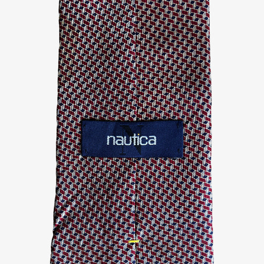 Vintage 90s Nautica Abstract Print Silk Tie Label - Casspios Dream
