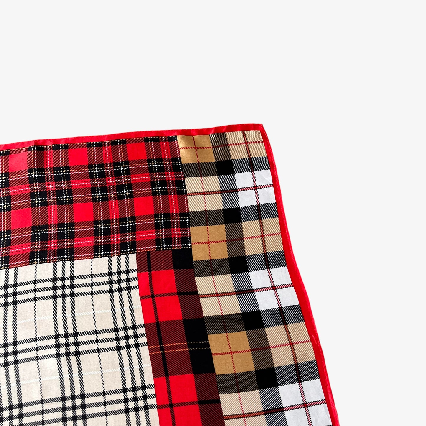 Vintage 90s Nova Check Tartan Silk Scarf Pattern - Casspios Dream