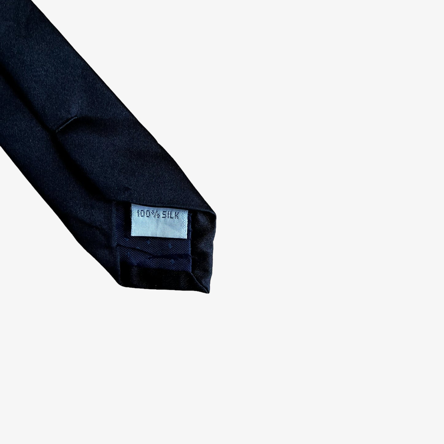 Vintage 90s Pierre Cardin Black Slim Silk Tie Material - Casspios Dream