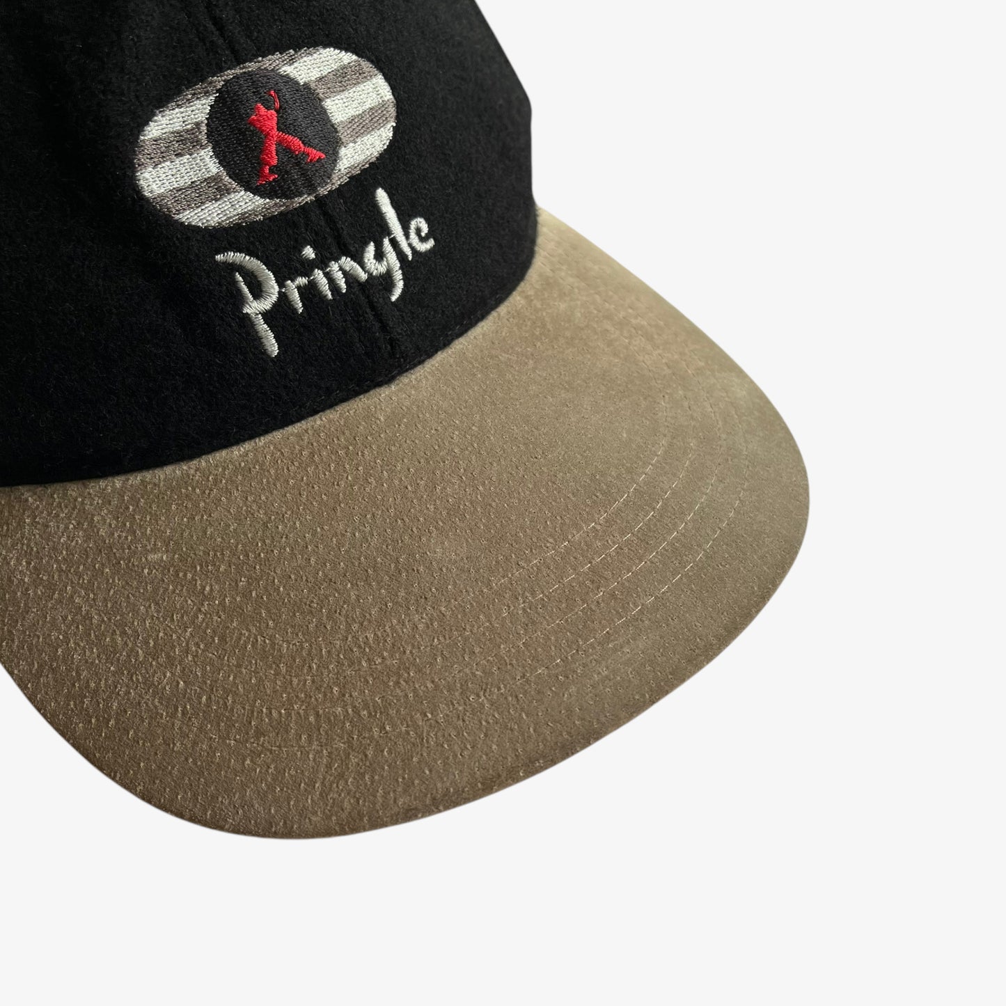Vintage 90s Pringle Nick Faldo Golf Logo Embroidered Wool Blend Cap Wear - Casspios Dream