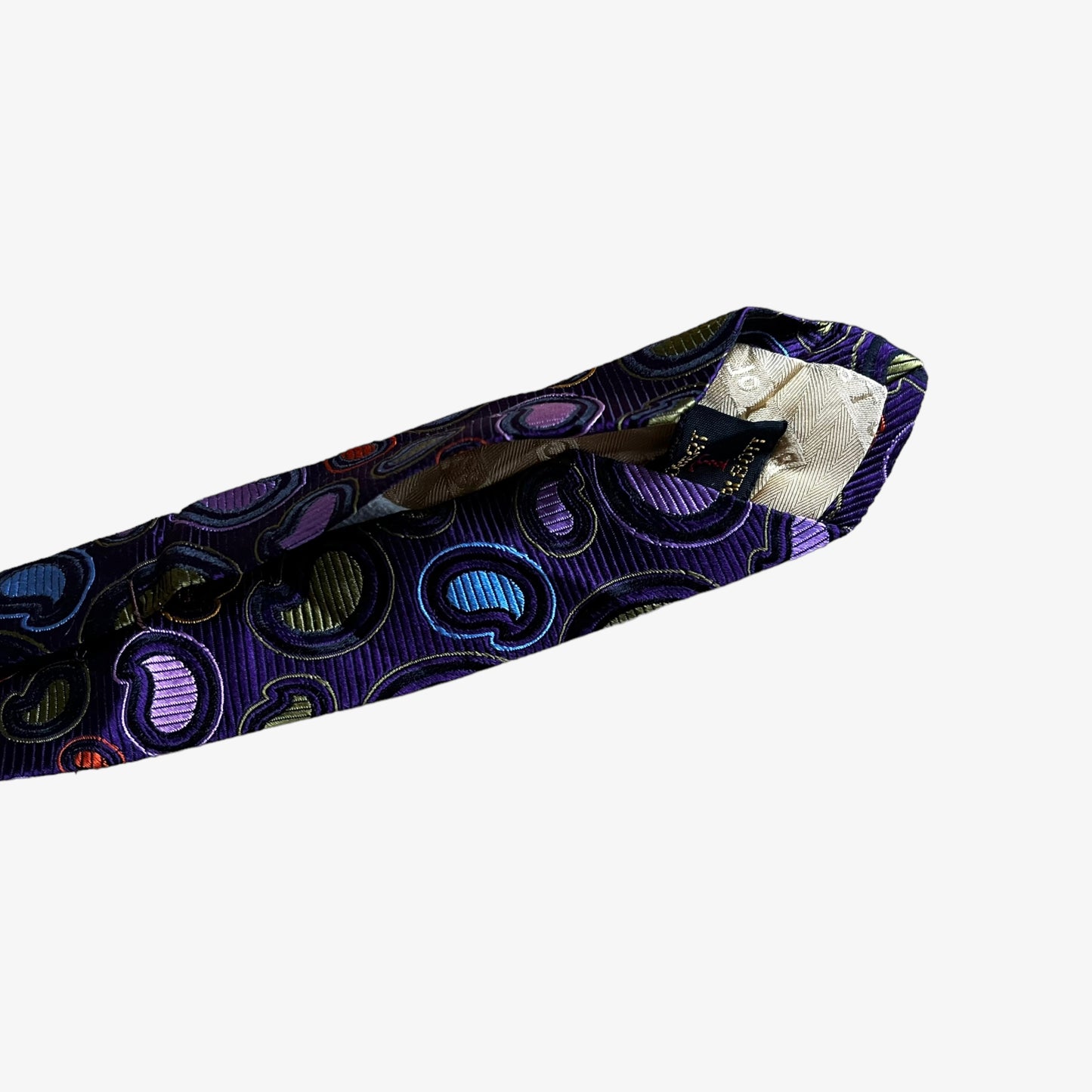Vintage 90s Robert Talbott Best Of Class Nordstrom Paisley Print Purple Silk Tie Wear - Casspios Dream