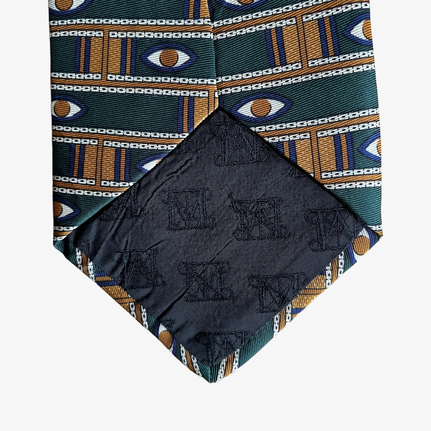 Vintage 90s The Metropolitan Museum Of Art Masterworks Collection Egyptian Hieroglyphs All Seeing Eye Print Silk Tie Logo - Casspios Dream