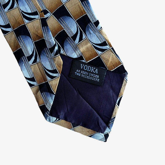 Vintage 90s Vodka Molecule Under The Microscope Cocktail Collection Silk Tie Art Deco - Casspios Dream