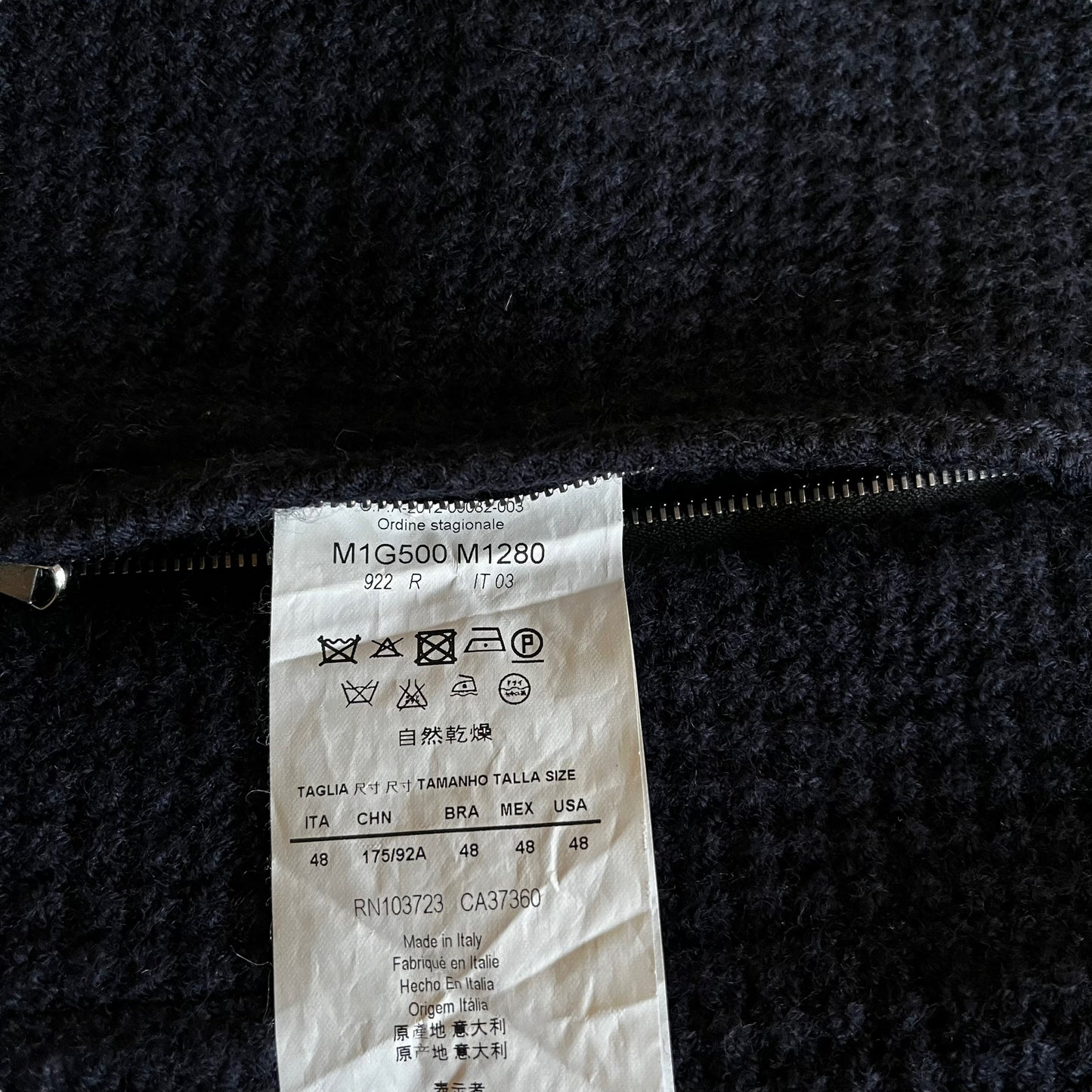 Vintage 90s Womens Emporio Armani Patterned Wool Jacket Inside Label - Casspios Dream