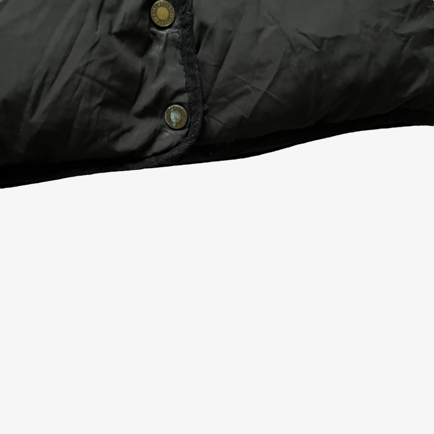 Vintage 90s Womens Ralph Lauren Black Goose Down Puffer Jacket With Matted Faux Fur Collar Button - Casspios Dream