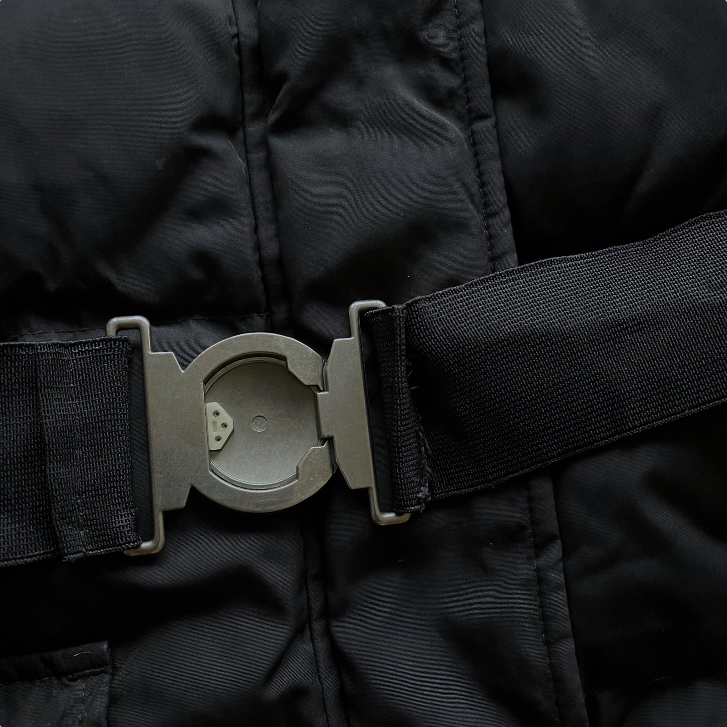 Vintage 90s Womens Ralph Lauren Black Puffer Jacket With Original Belt Wear - Casspios Dream