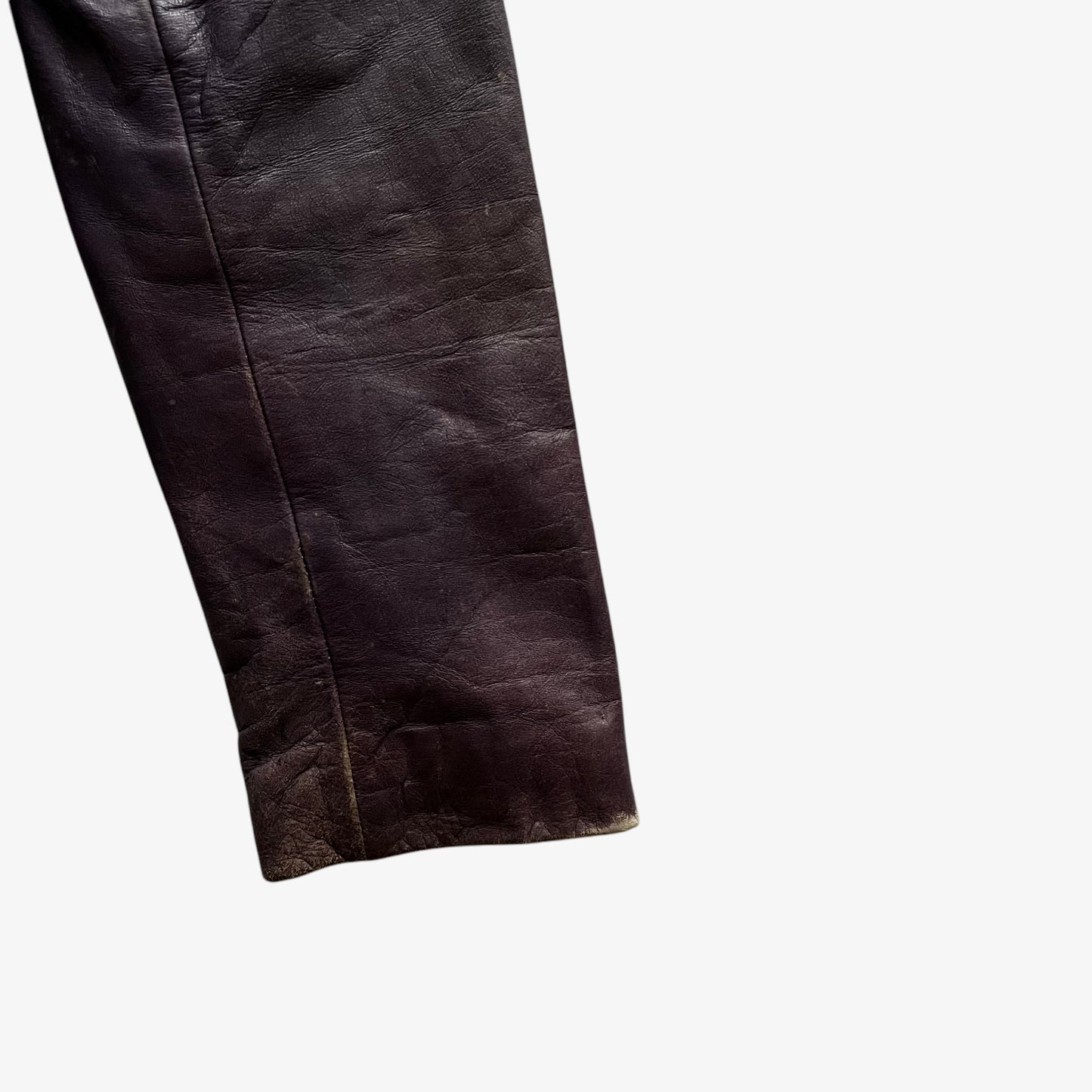 Vintage 90s Womens Redskins Territoire Purple Leather Jacket Cuff - Casspios Dream