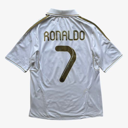 Vintage Y2K Mens Adidas Real Madrid 2011 - 2012 Ronaldo 7 White Home Football Jersey Back - Casspios Dream