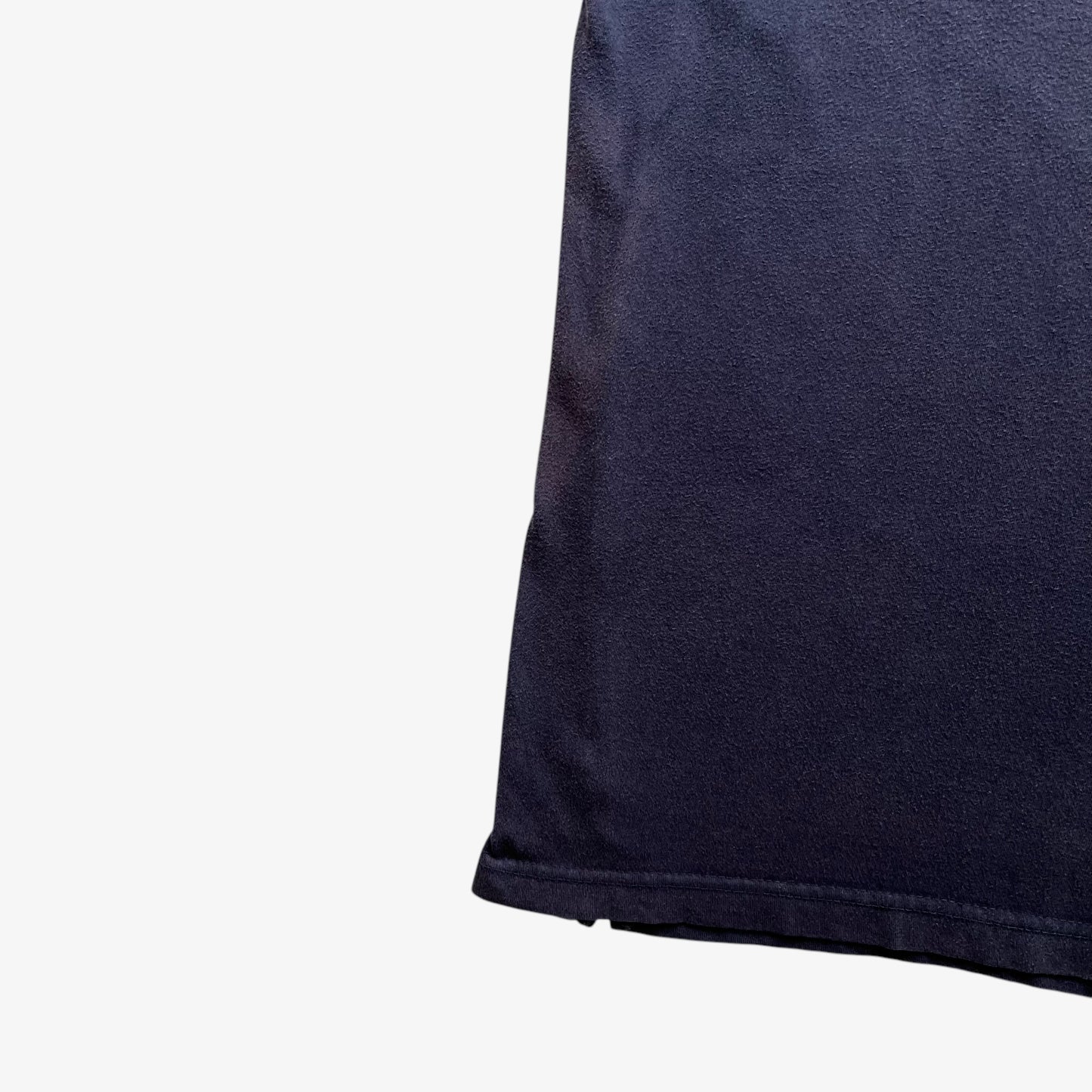 Vintage Y2K Mens Canada Toronto Embroidered Spell Out Faded Navy T-Shirt Hem - Casspios Dream